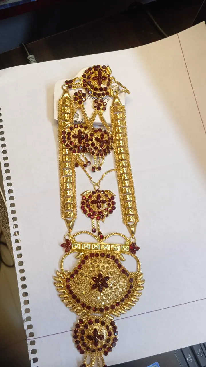Ruby Stone Bridal Set