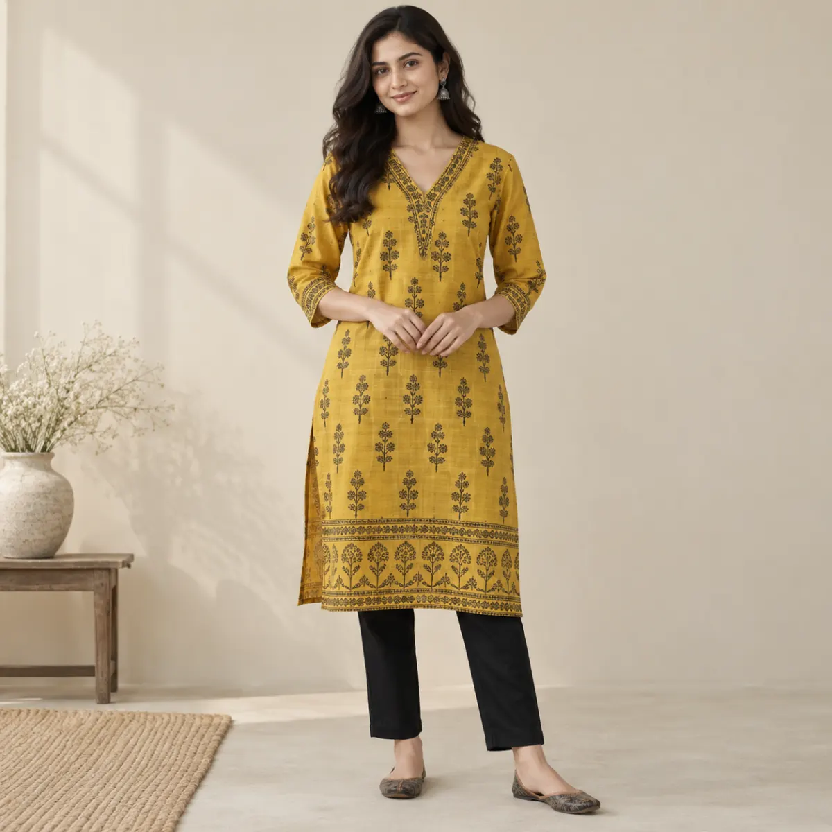 Block Print Long Kurti