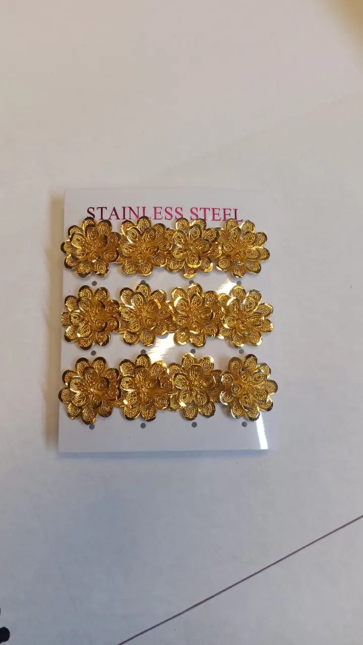 Gold Floral Stud Earrings