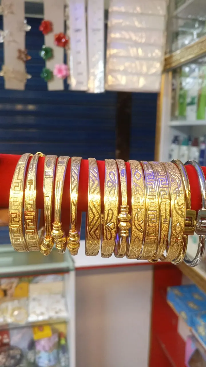 Gold Bangle Stack