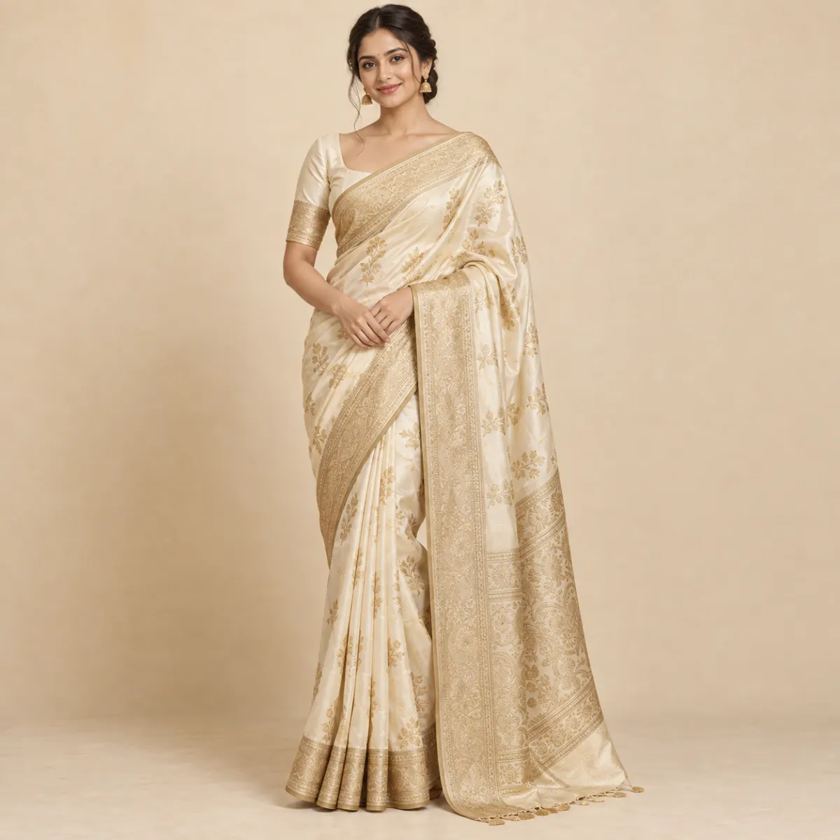 Soft Silk Saree with Zari Border